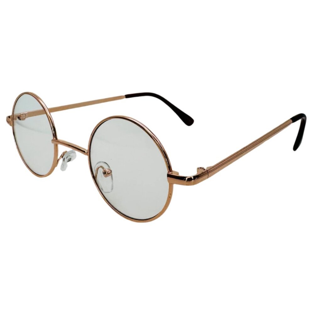 6022 | Gold Small Rimless Clear Lens Glasses - Picture 2 of 5